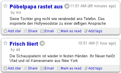Screenshot: Google Reader